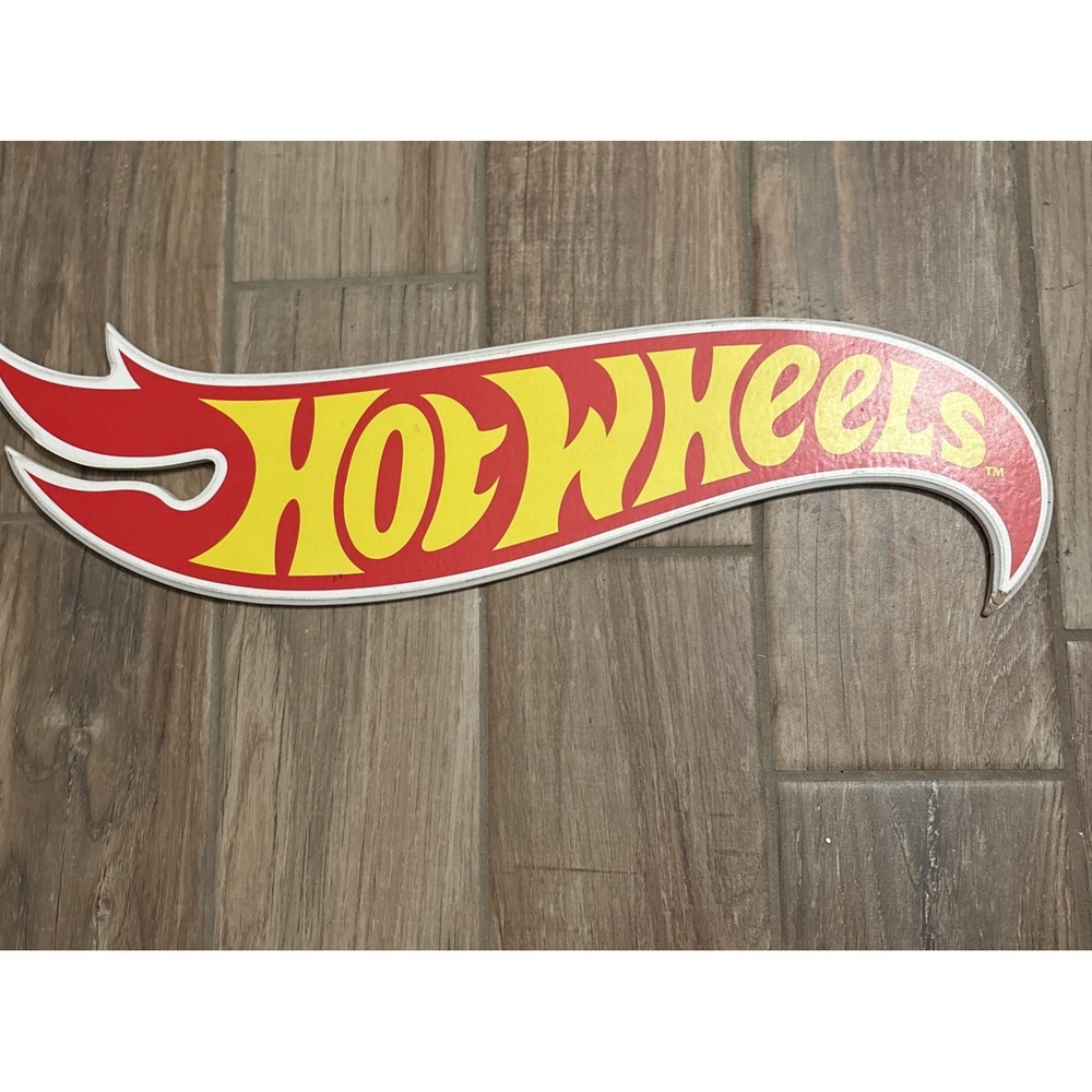 Hot Wheels Logo Wood Sign Unique 2D Wall‎ Art 25" Open Road Brands